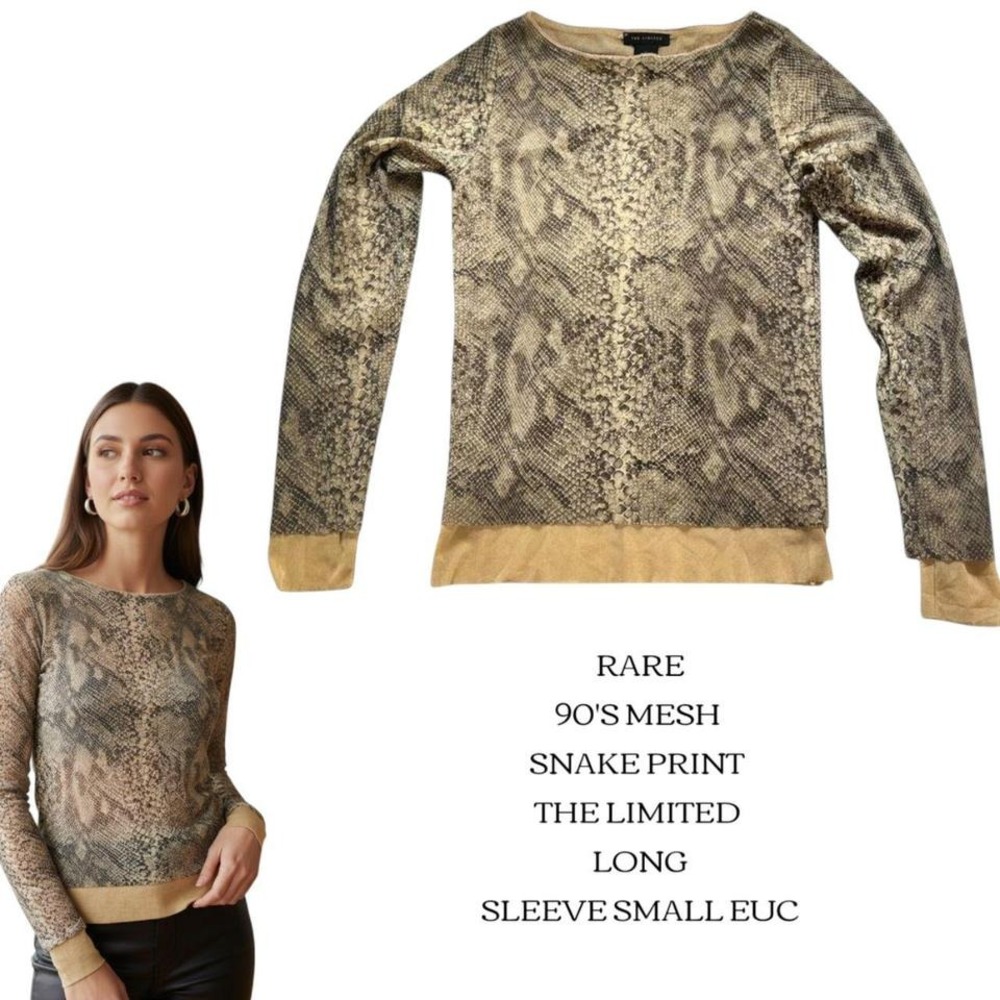 Stunning Rare 90s limited mesh snakeskin‎ top The Limited small EUC